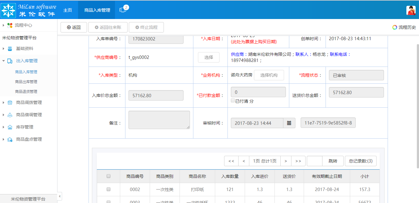 湖南米伦软件有限公司 - 商品进销存管理系统